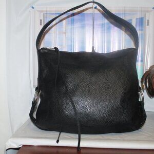 $260 Large Banana Republic Black Leather O Ring Tassel Hobo Shoulder Bag Purse
